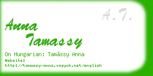 anna tamassy business card