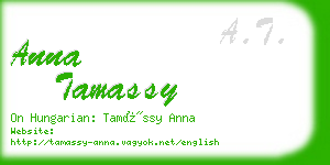 anna tamassy business card